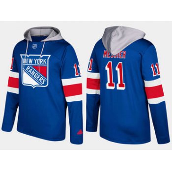 Adidas New York Rangers 11 Mark Messier Retired Blue Name And Number Hoodie