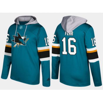 Adidas San Jose Sharks 16 Eric Fehr Name And Number Teal Hoodie