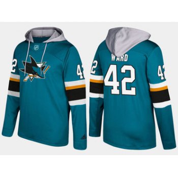 Adidas San Jose Sharks 42 Joel Ward Name And Number Teal Hoodie