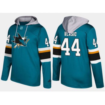 Adidas San Jose Sharks 44 Marc Edouard Vlasic Name And Number Teal Hoodie