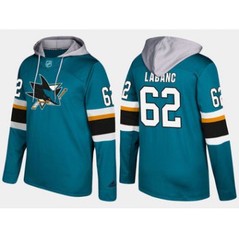 Adidas San Jose Sharks 62 Kevin Labanc Name And Number Teal Hoodie