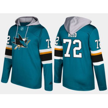 Adidas San Jose Sharks 72 Tim Heed Name And Number Teal Hoodie