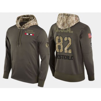 Nike Chicago Blackhawks 82 Jordan Oesterle Olive Salute To Service Pullover Hoodie