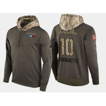 Nike Colorado Avalanche 10 Sven Andrighetto Olive Salute To Service Pullover Hoodie