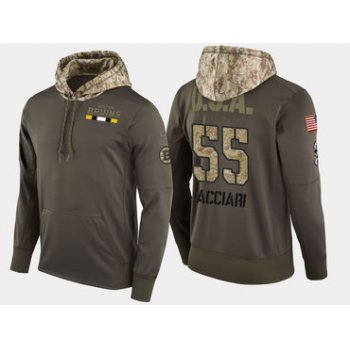 Nike Boston Bruins 55 Noel Acciari Olive Salute To Service Pullover Hoodie