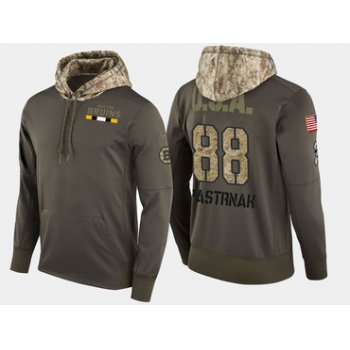 Nike Boston Bruins 88 David Pastrnak Olive Salute To Service Pullover Hoodie