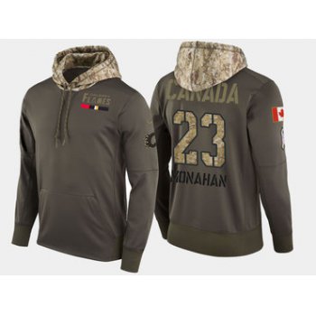 Nike Calgary Flames 23 Sean Monahan Olive Salute To Service Pullover Hoodie