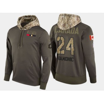 Nike Calgary Flames 24 Travis Hamonic Olive Salute To Service Pullover Hoodie