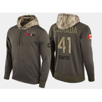 Nike Calgary Flames 41 Mike Smith Olive Salute To Service Pullover Hoodie