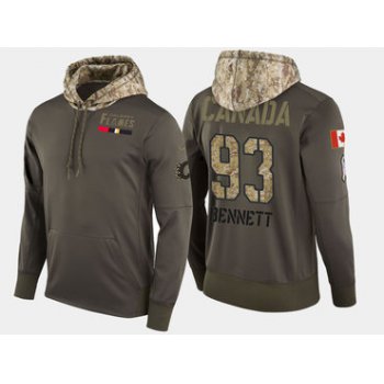 Nike Calgary Flames 93 Sam Bennett Olive Salute To Service Pullover Hoodie