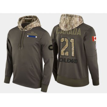 Nike Montreal Canadiens 21 David Schlemko Olive Salute To Service Pullover Hoodie