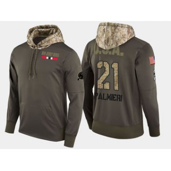 Nike New Jersey Devils 21 Kyle Palmieri Olive Salute To Service Pullover Hoodie