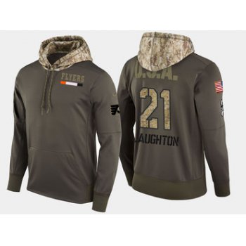 Nike Philadelphia Flyers 21 Scott Laughton Olive Salute To Service Pullover Hoodie