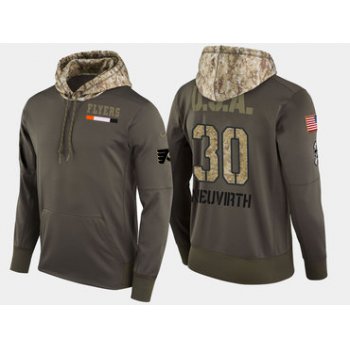 Nike Philadelphia Flyers 30 Michal Neuvirth Olive Salute To Service Pullover Hoodie