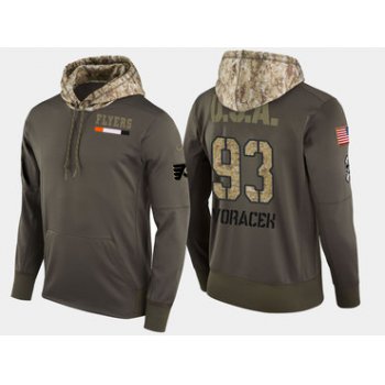 Nike Philadelphia Flyers 93 Jakub Voracek Olive Salute To Service Pullover Hoodie