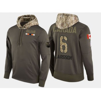 Nike Edmonton Oilers 6 Adam Larsson Olive Salute To Service Pullover Hoodie