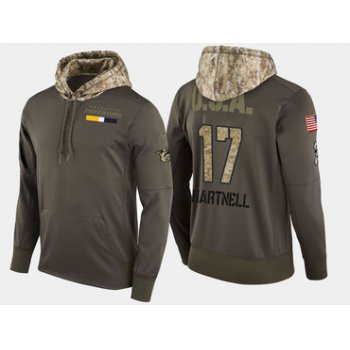 Nike Nashville Predators 17 Scott Hartnell Olive Salute To Service Pullover Hoodie