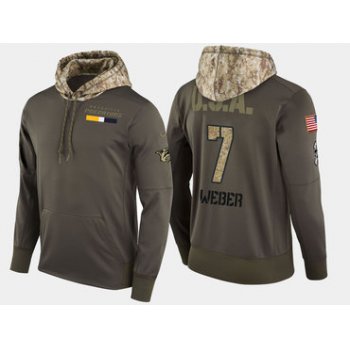 Nike Nashville Predators 7 Yannick Weber Olive Salute To Service Pullover Hoodie