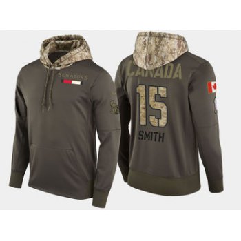 Nike Ottawa Senators 15 Zack Smith Olive Salute To Service Pullover Hoodie