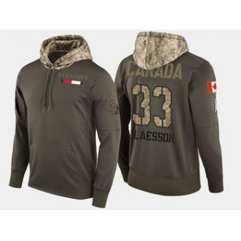 Nike Ottawa Senators 33 Fredrik Claesson Olive Salute To Service Pullover Hoodie