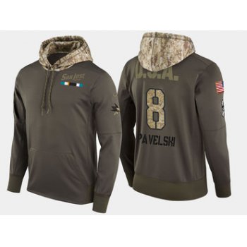 Nike San Jose Sharks 8 Joe Pavelski Olive Salute To Service Pullover Hoodie