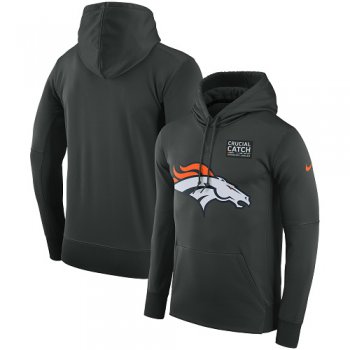 Men's Denver Broncos Nike Anthracite Crucial Catch Performance Pullover Hoodie