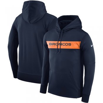 Men's Denver Broncos Nike Navy Sideline Team Performance Pullover Hoodie