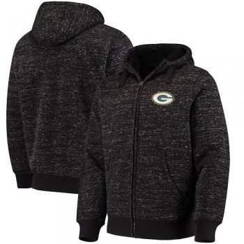 Men's Green Bay Packers G-III Sports by Carl Banks Heathered Black Discovery Sherpa Full-Zip Jacket