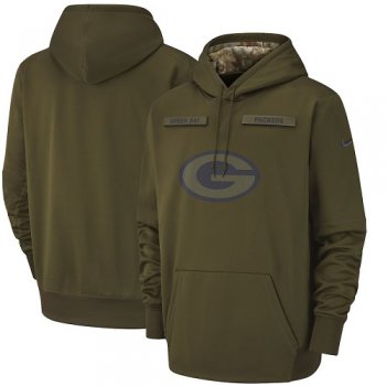 Men's Green Bay Packers Nike Olive Salute to Service Sideline Therma Performance Pullover Hoodie