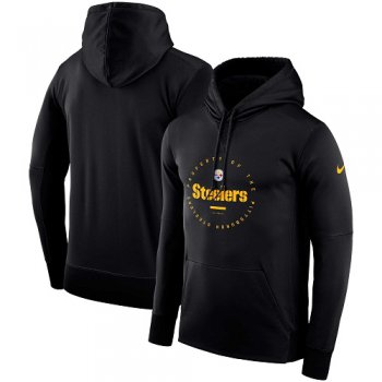 Men's Pittsburgh Steelers Nike Black Sideline Property Of Wordmark Logo Performance Pullover Hoodie