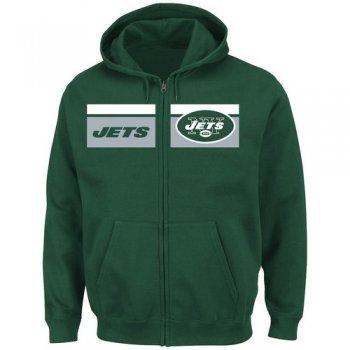 New York Jets Majestic Touchback Full-Zip Hoodie - Green