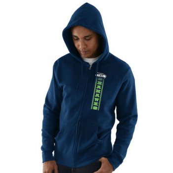 Seattle Seahawks Hook and Ladder Full-Zip Hoodie - College Navy