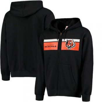 Cincinnati Bengals Majestic Touchback Full-Zip Hoodie - Black