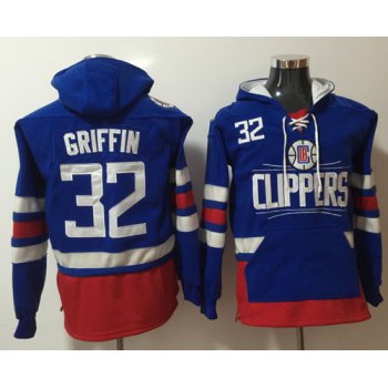 Clippers #32 Blake Griffin Blue Name & Number Pullover NBA Hoodie