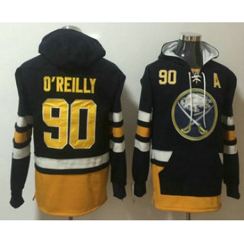 Men's Buffalo Sabres #90 Ryan O'Reilly Navy Blue Pocket Stitched NHL Old Time Hockey Pullover Hoodie