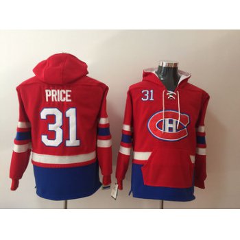 Men's Montreal Canadiens #31 Carey Price NEW Red Pocket Stitched NHL Old Time Hockey Hoodie