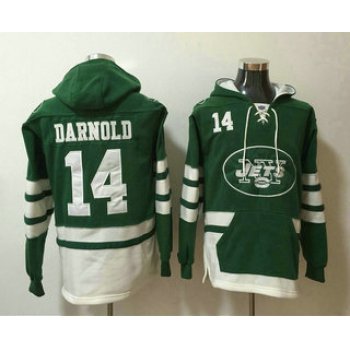 Men's New York Jets #14 Sam Darnold NEW Green Pocket Stitched NFL Pullover Hoodie