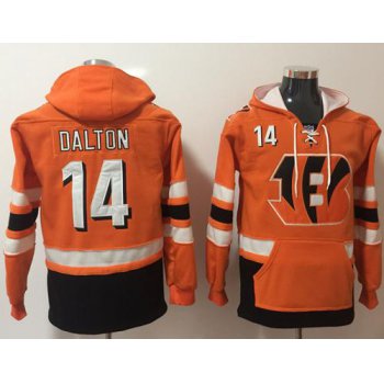 Nike Cincinnati Bengals #14 Andy Dalton Orange Black Name & Number Pullover NFL Hoodie