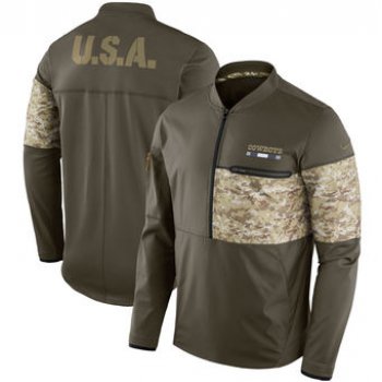 Nike Dallas Cowboys Olive Salute to Service Sideline Hybrid Half-Zip Pullover Jacket