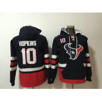 Nike Houston Texans 10 DeAndre Hopkins Navy Stitched Pullover NFL Hoodie