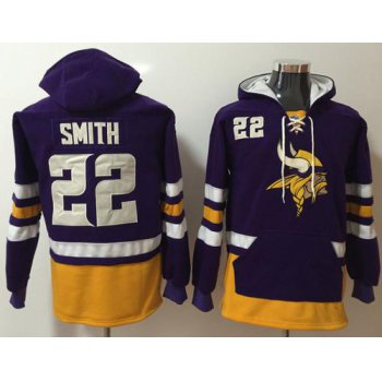 Nike Minnesota Vikings #22 Harrison Smith Purple Gold Name & Number Pullover NFL Hoodie