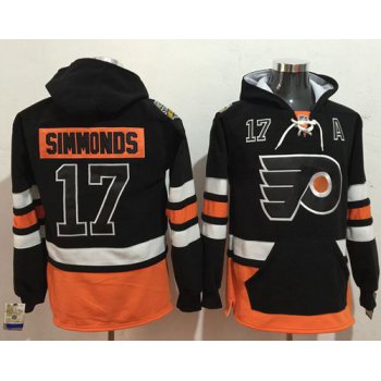 Flyers #17 Wayne Simmonds Black Name & Number Pullover NHL Hoodie