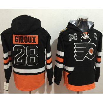 Flyers #28 Claude Giroux Black Name & Number Pullover NHL Hoodie