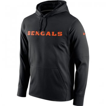 Men's Cincinnati Bengals Nike Black Circuit Wordmark Essential Performance Pullover Hoodie