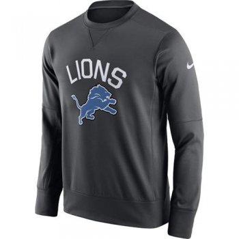 Men's Detroit Lions Nike Anthracite Sideline Circuit Performance Sweatshirt