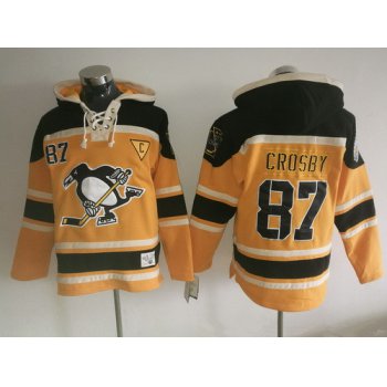 Men's Pittsburgh Penguins #87 Sidney Crosby 2016 NEW Yellow Stitched NHL Old Time Hockey Hoodie