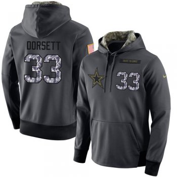 NFL Men's Nike Dallas Cowboys #33 Tony Dorsett Stitched Black Anthracite Salute to Service Player Performance Hoodie