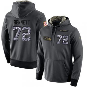 NFL Men's Nike Seattle Seahawks #72 Michael Bennett Stitched Black Anthracite Salute to Service Player Performance Hoodie