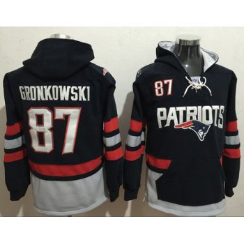 New England Patriots #87 Rob Gronkowski Blue Sawyer Hooded Sweatshirt NFL Hoodie