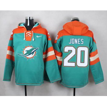 Nike Miami Dolphins #20 Reshad Jones Aqua Green Player Pullover NFL Hoodie